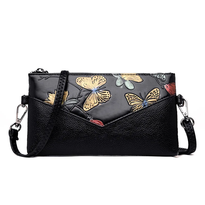 Butterfly pattern Модные кожаные женские сумки с бабочкой и цветочным узором, женские сумки через плечо, женские сумочки для телефона, женские сумки - Цвет: Butterfly pattern
