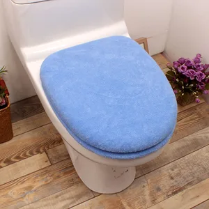2pcsset bathroom solid color acrylic thickened toilet seat button type toilet mat twinset uroundsquare toilet lid cover pad free global shipping