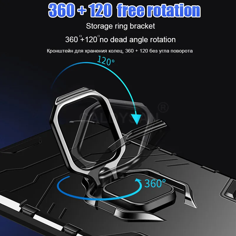 Luxury Armor Soft Ring Full Case Cover On The For Xiaomi Redmi 7 K20 Pro Note 5 6 Plus Shockproof Silicone Phone |