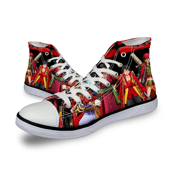 T0362AK FORUDESIGNS/модные мужские высокие вулканизированные туфли в стиле аниме Dragon Ball Z; парусиновая обувь с принтом для мальчиков; осенние кроссовки - Цвет: T0362AK