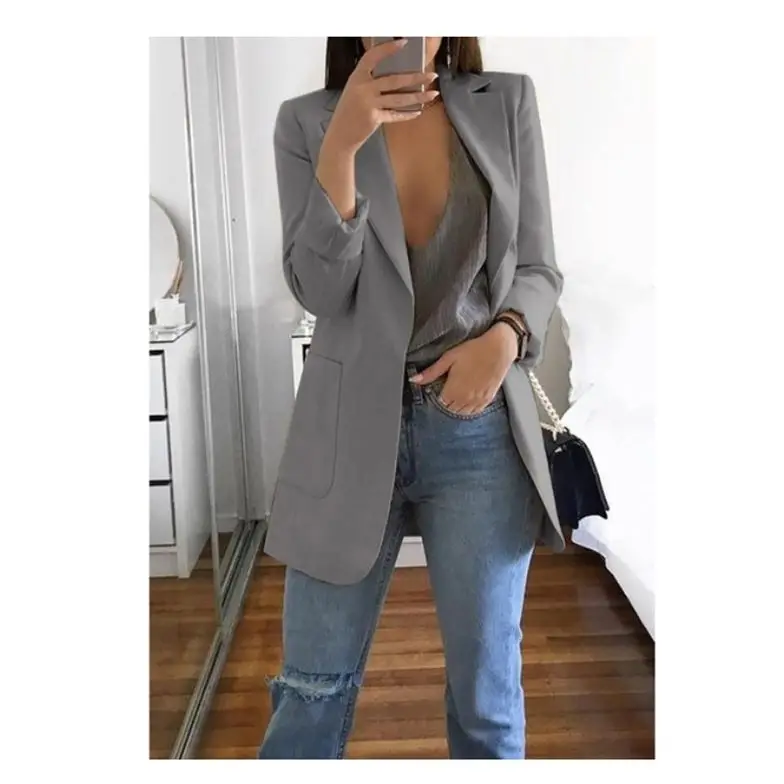 

2020 Jaqueta Feminina Mujer Promotion New Polyester Full Vadim Feminino Women Ladies Fashion Casual Suit Jacket Coat Outwear