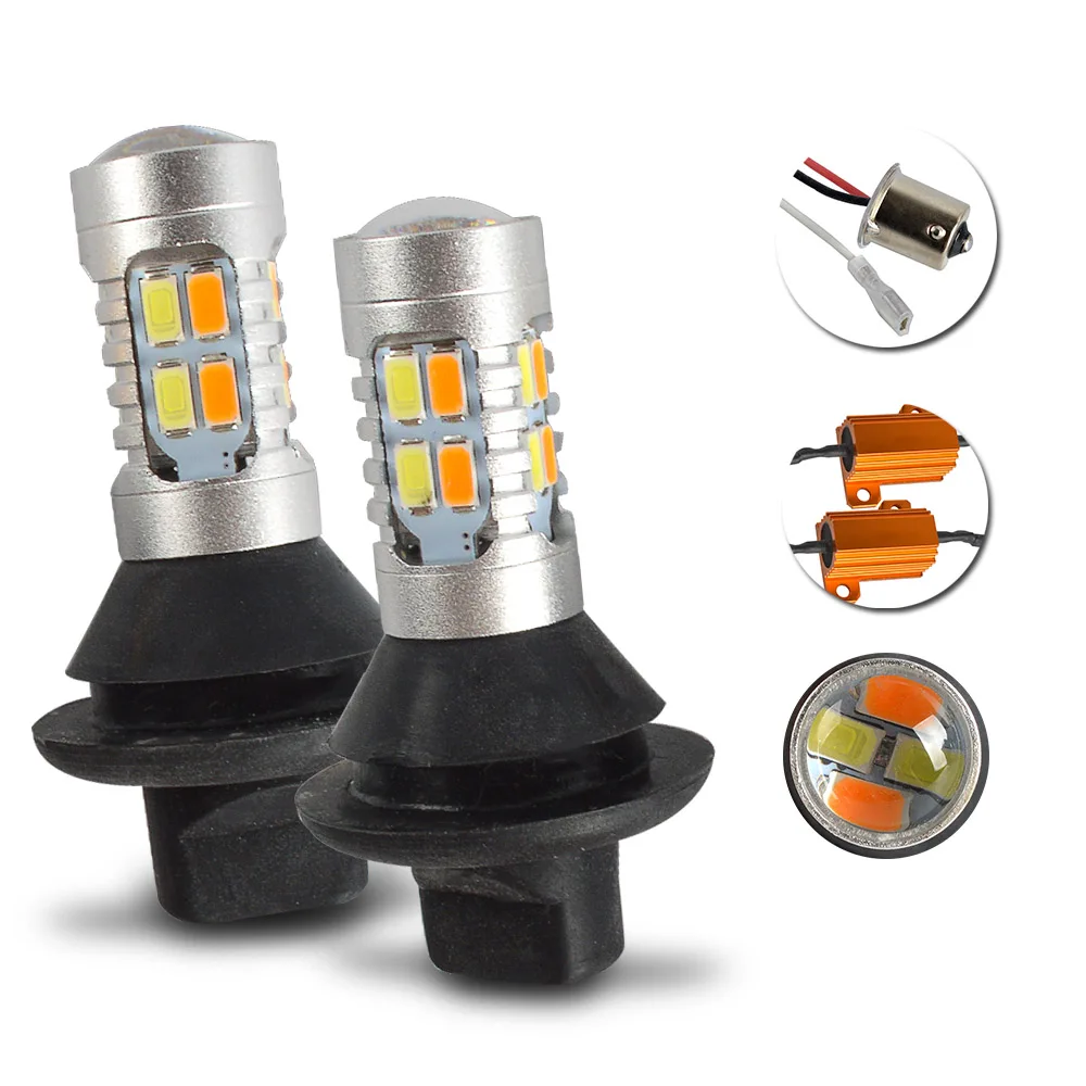 2 шт. 1156 150 градусов/BA15S/PY21W 7440 3156 COB 20Led дневные ходовые огни гибкий сигнал поворота