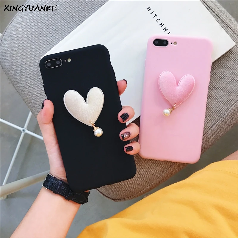 XINGYUANKE 3D Роскошный чехол для OPPO R11 Plus Симпатичные Сердце ЛЮБОВЬ жемчуг Coque R11S плюс