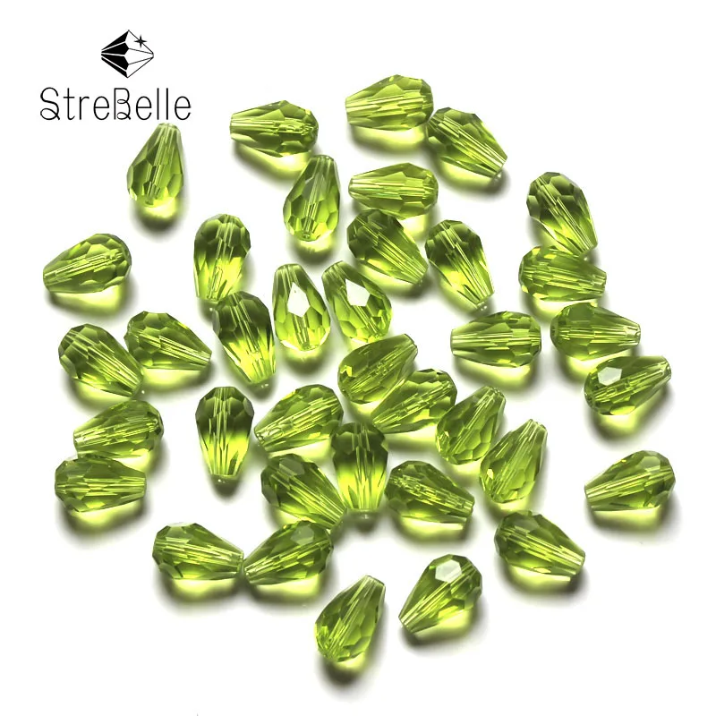 100 шт. граненые стеклянные бусины StreBelle 10x7 мм для изготовления ювелирных изделий