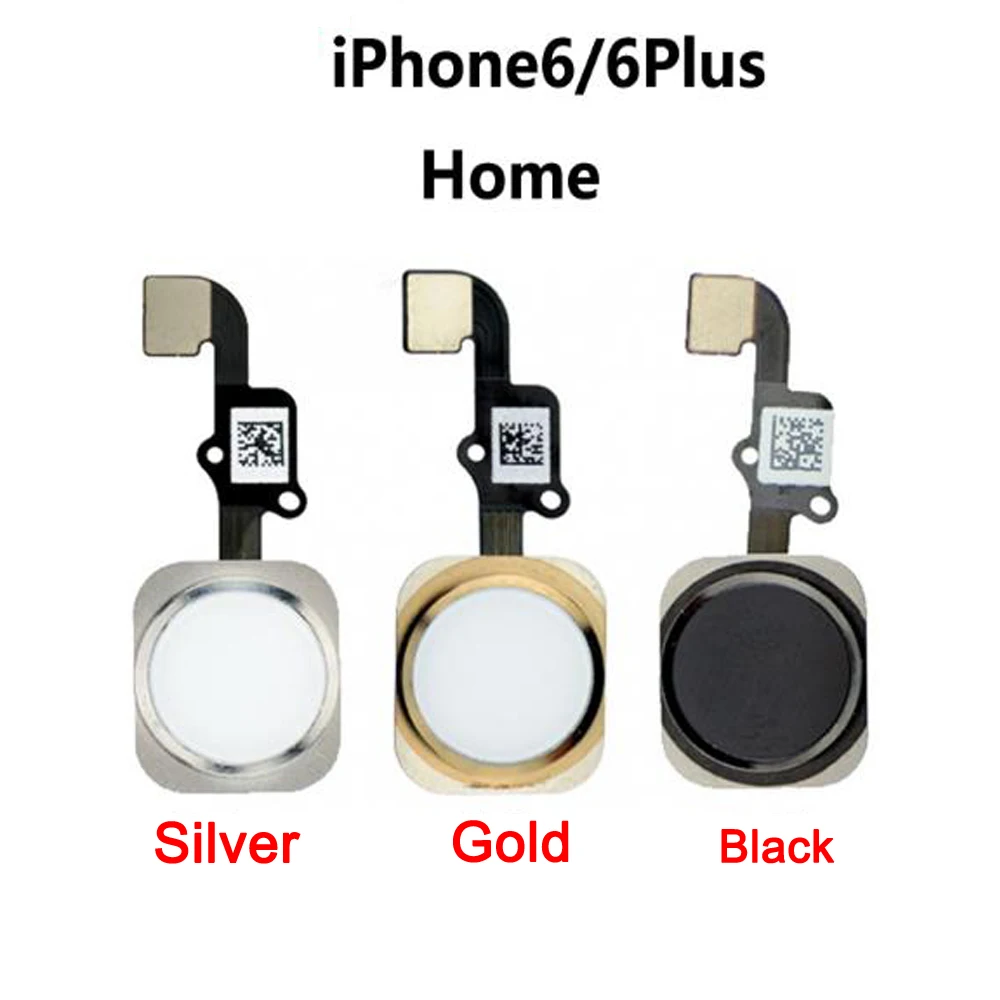 1 шт. черная белая кнопка Glod Home с гибким кабелем Touch ID для iPhone 6 6Plus|Шлейфы мобильных