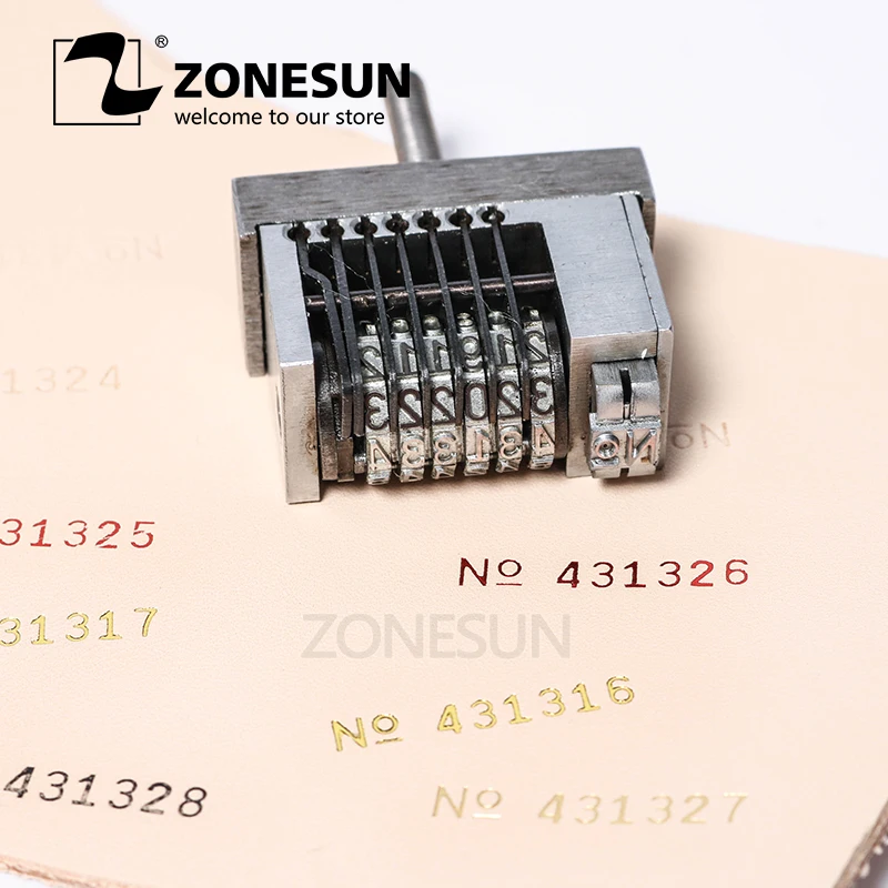 Небольшой Печатный инструмент ZONESUN для горячего тиснения печатный номер купона