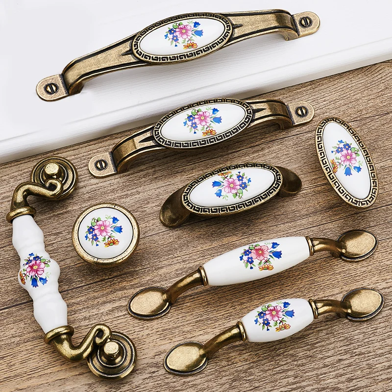 Античная бронза ручка для ящика из цинкового сплава дверные ручки шкафа