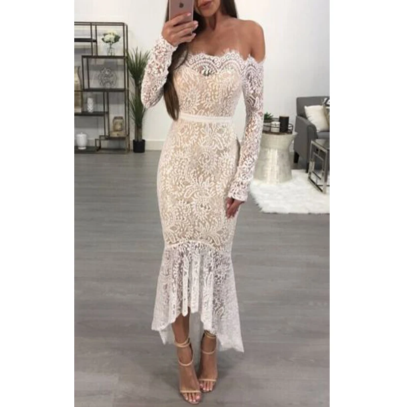 Новые брендовые модные женские туфли с открытыми плечами облегающее платье дамы