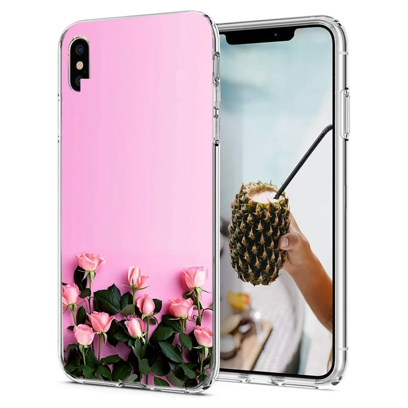Силиконовый чехол для iPhone 7 Plus 6 S XR XS Max мягкий из ТПУ с цветными листьями 6S 8 X M122 |