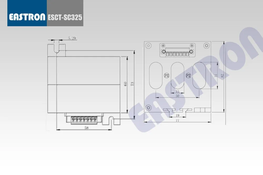 ESCT-SC325 60-200A вход и 1А 0utput серии Сплошной сердечник трансформатор тока без кабелей