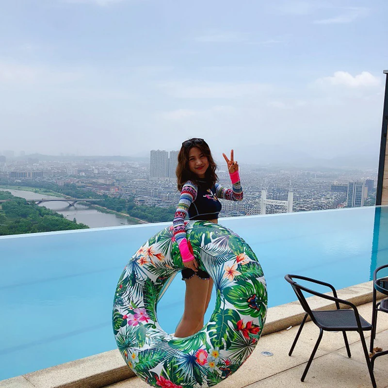 Надувное кольцо для бассейна с тропической пальмовой трубкой 120 см гигантским