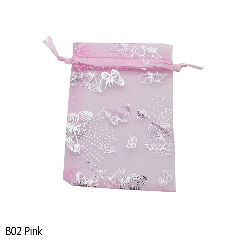 B02 Pink 20 P 7x9 9x12 11x16 13x18 15x20 см Drawable Ювелирная упаковка из органзы сумки Свадебная вечеринка украшения сувениры подарок конфеты сумки Мешочки - Цвет: B02 Pink