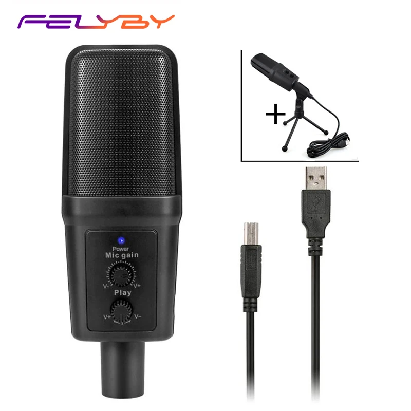 Настольный микрофон FELYBY 3 5 мм проводной USB для компьютера высокая