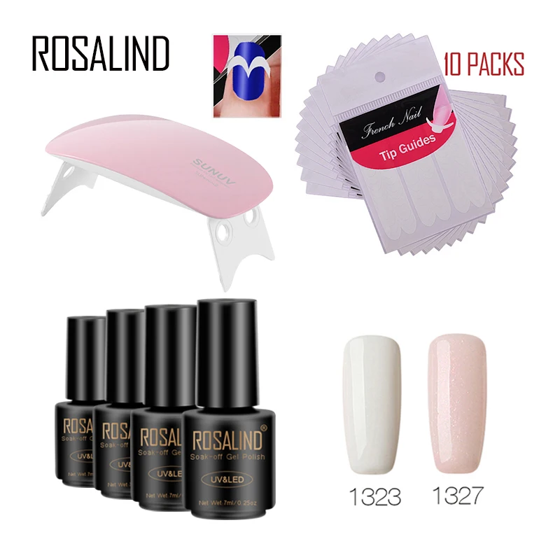 ROSALIND 7 мл * 4 гель для ногтей + 10 шт. французский SUNmini2P гель-лаки художественный
