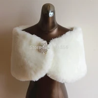 luxurious faux fur shawl bride red ivory thermal winter cape shrug coat wedding accessories jacket