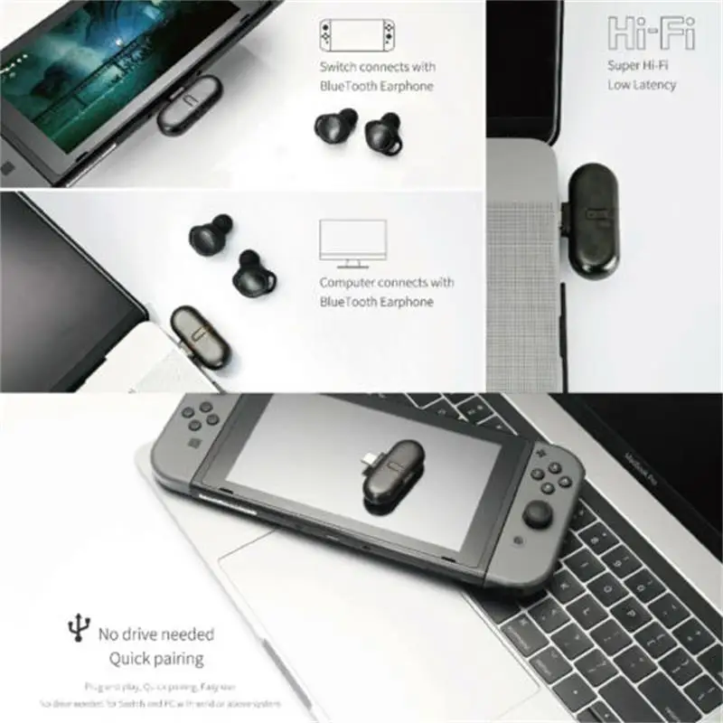 Беспроводной Bluetooth адаптер Gulikit Route + PRO CSR 2 1 EDR Type C USB аудиопередатчик трансивер для