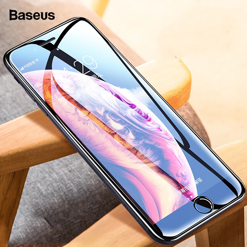 Baseus для iPhone X 8 7, защита экрана на весь экран 0,3 мм, закаленное стекло, полное покрытие, защитное стекло, пленка для iPhone7Plus 8Plus