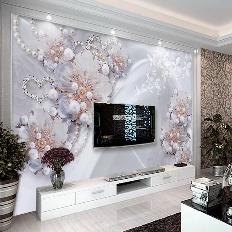 3D фотообои на заказ Современные изящные украшения цветы большая настенная