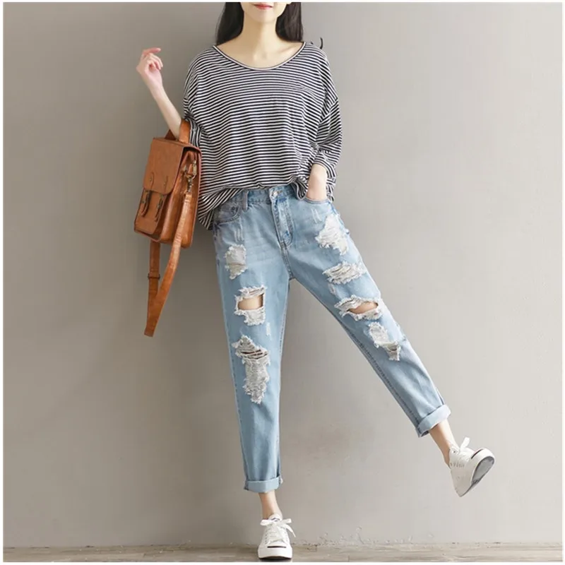 Женские прямые рваные джинсы модные осенние 2018|ripped jeans for women|jeans womenjeans fashion |