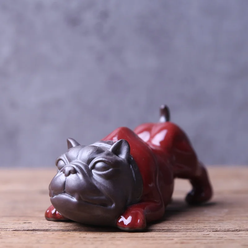 Bully Dog Creative Ceramics Home Furnishing Decoration Animal Tea Pet Decorations Lucky Mascot porcelain dog figurines | Дом и сад