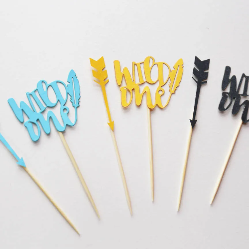 Этническое украшение для вечеринки один год стрела перышки кексов праздничный