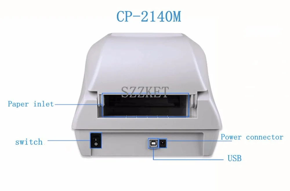 Термопринтер для печати этикеток принтер термопринтер штрих кодов CP2140M|thermal transfer