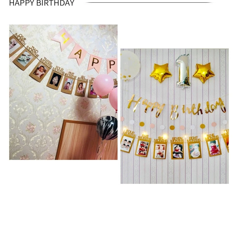 1 шт. 3 м DIY фоторамка полный флаг бумага ребенок плакат &quotс днем рождения&quot