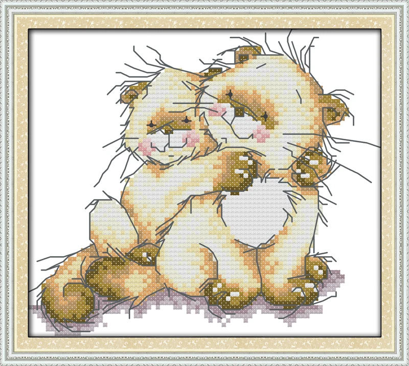 Вышивка крестиком для мамы и ребенка Набор вышивки из мультфильма 11 шт.