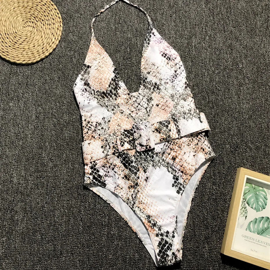 Бикини с леопардовым принтом змеи 2019 бразильский комплект бикини купальник