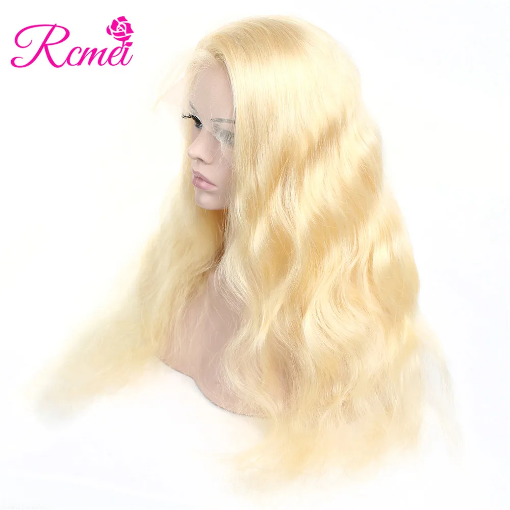 Rcmei волна тела 613 блонд парик бразильский Remy 13*4 прозрачное кружево спереди