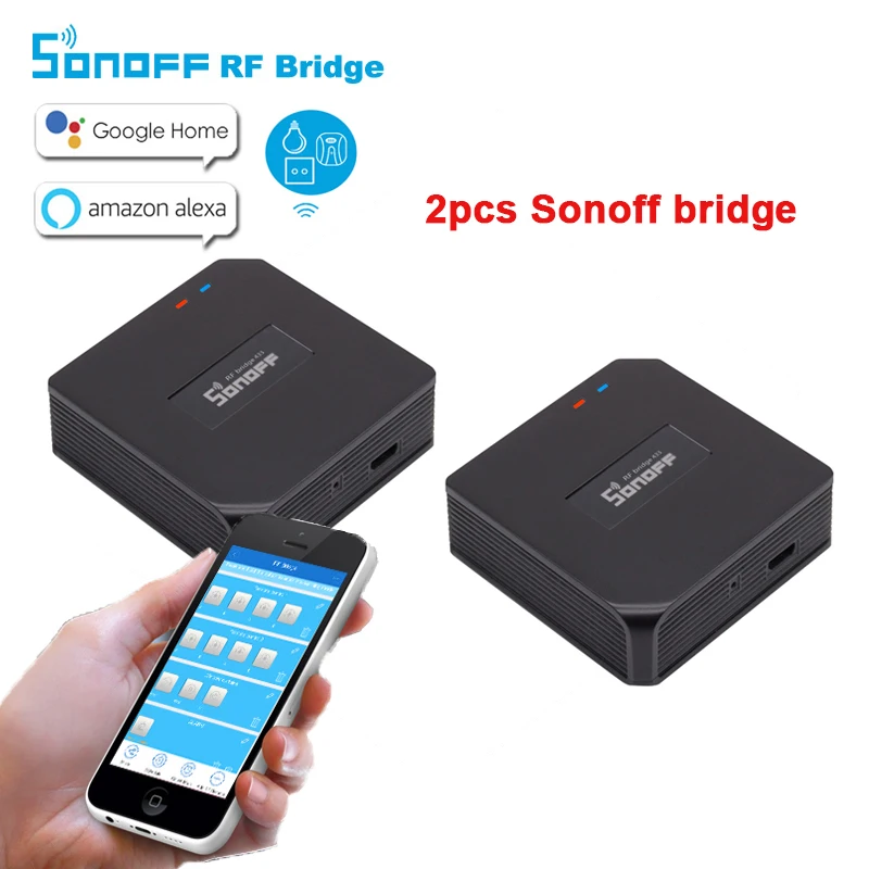 2 шт. Sonoff RF мост WiFi 433 МГц беспроводной умный дом автоматизация универсальный переключатель умный Domotica WiFi Пульт дистанционного управления RF