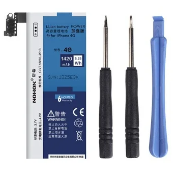 100% Оригинальный NOHON Новый аккумулятор для Apple Iphone 4 реальная емкость 1420mAh qin +