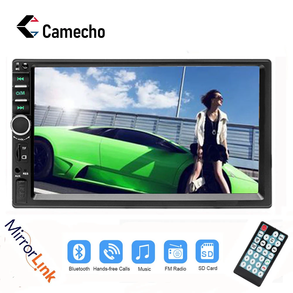 Camecho 2 din Авторадио Bluetooth Mirrorlink автомобильный стерео " HD MP5 автомобильный мультимедийный плеер Aux FM вход приемник с задней камерой