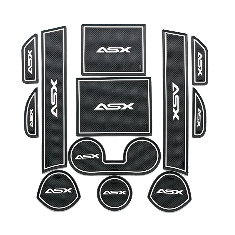 white Для Mitsubishi ASX 2013- слот-коврик для двери автомобиля Противоскользящие коврики 3D резиновый коврик для подстаканника пылезащитный коврик ворота Слот коврик автомобильные аксессуары - Название цвета: white