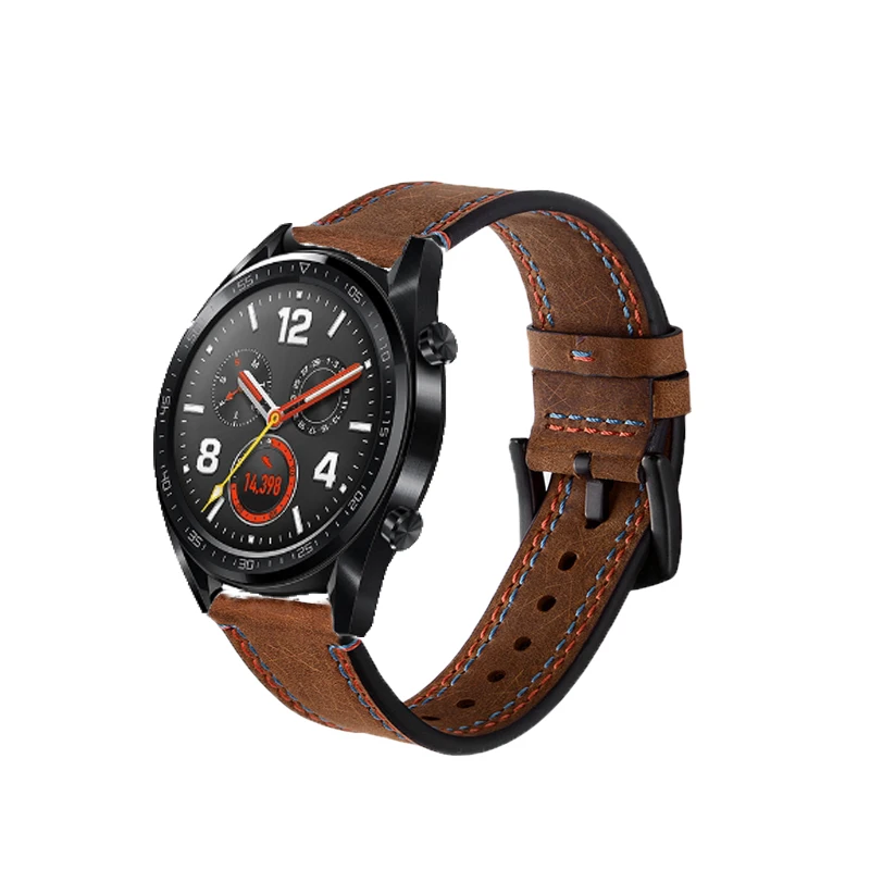 Для huawei watch GT GT2 46 мм ремешок из натуральной кожи Мягкий Ремешок Браслет ремень для honor magic/dream/galaxy часы 46 мм ремни