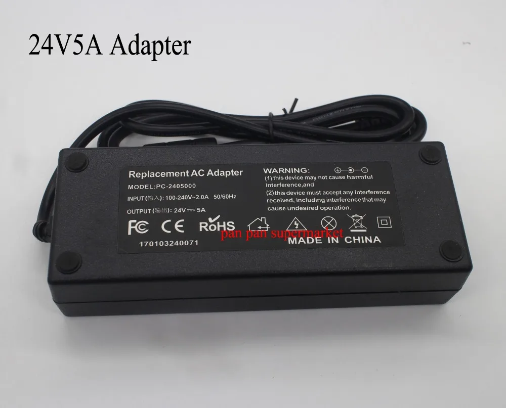 24v 5a 120w Светодиодный светильник трансформатор ac100-240v к dc24v адаптер питания для