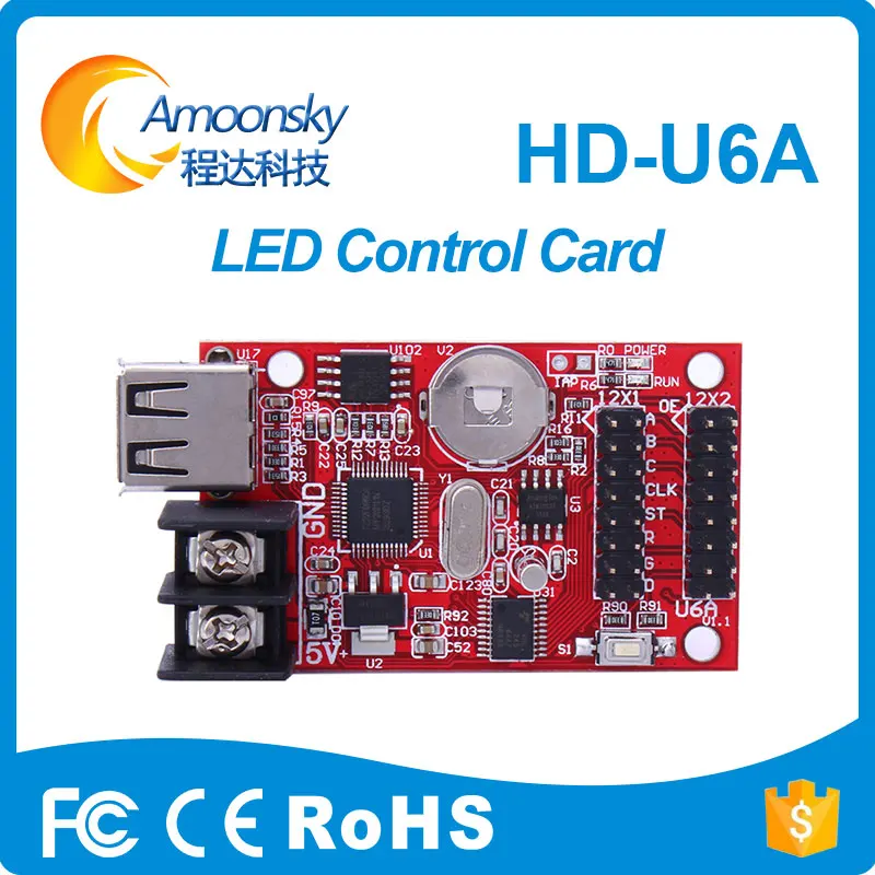 Видеоконтроллер Huidu HD U6A одноцветный светодиодный экран карта 320*32 пикселя