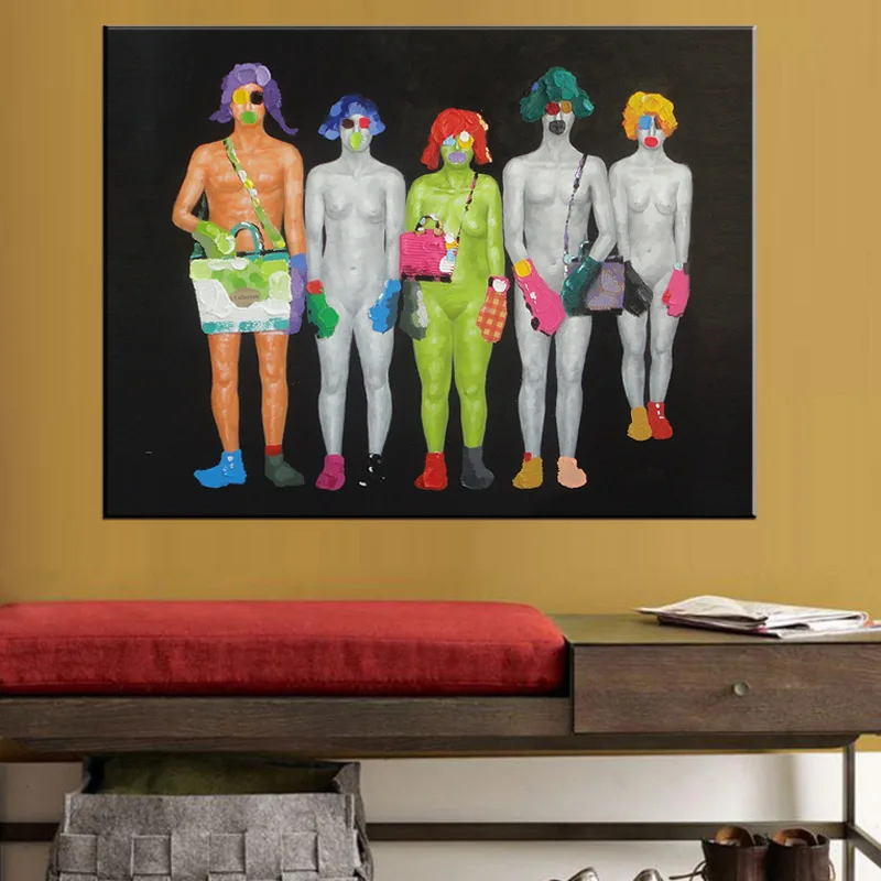 1 шт. абстрактные красочные фигурки картины печать на холсте картина большой