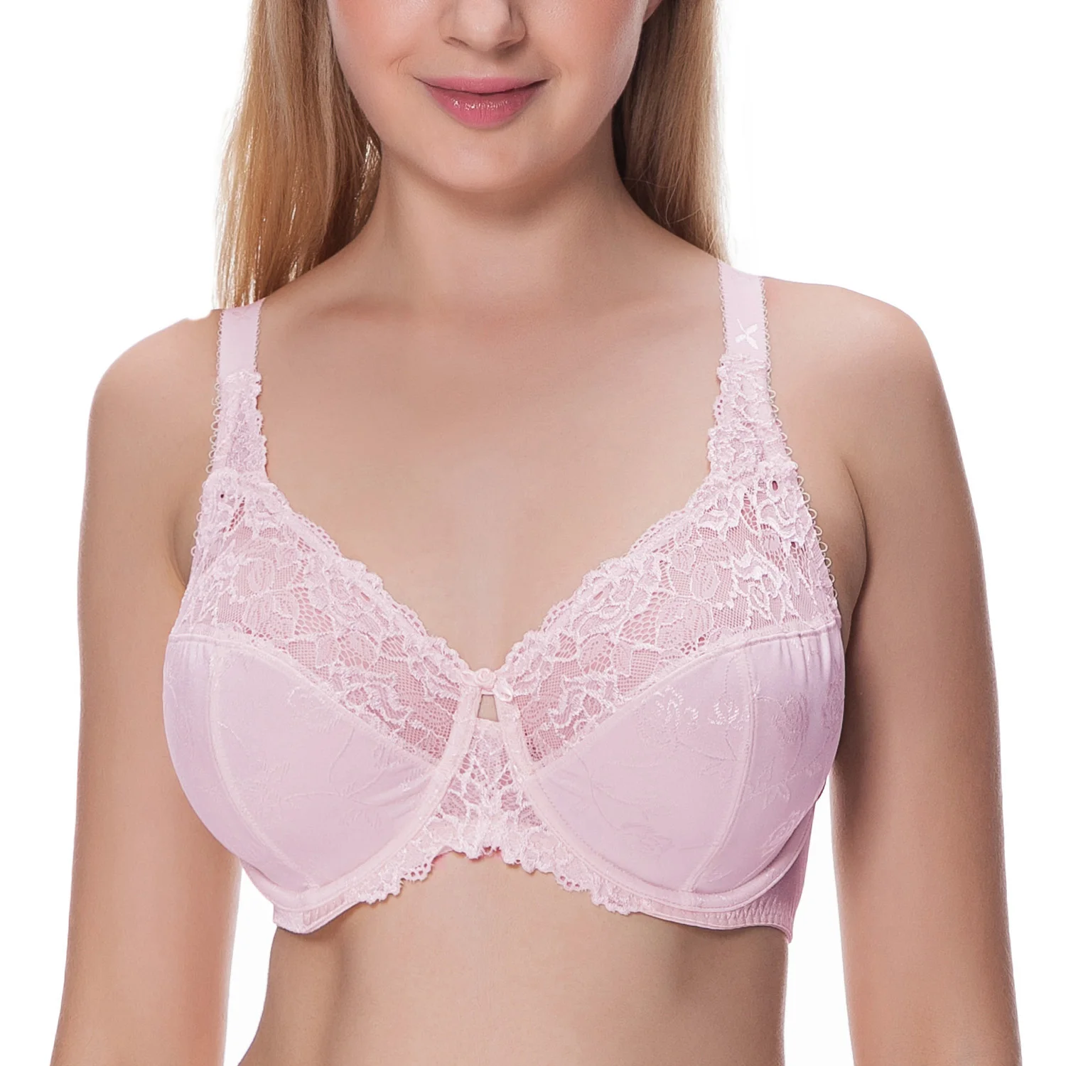 Pink09 DELIMIRA женский бюстгальтер-минимайзер на косточках без косточек для полной фигуры размера плюс C D DD E F G H - Цвет: Pink09