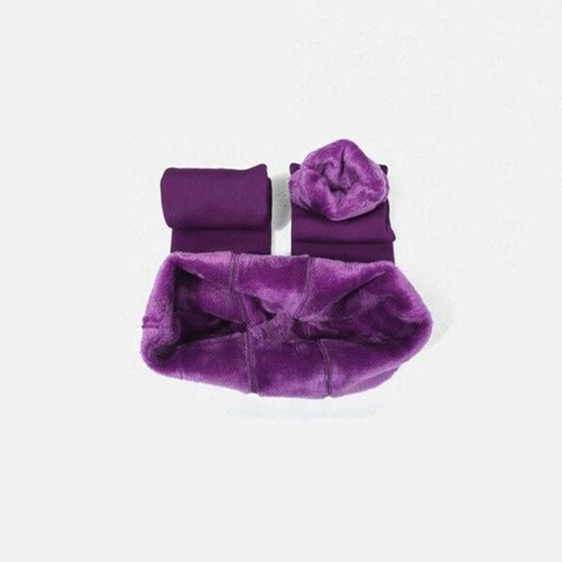 Purple SALSPOR теплые женские бархатные зимние леггинсы однотонные сохраняющие тепло штаны для йоги с высокой талией плотные тонкие эластичные Леггинсы для йоги размера плюс - Цвет: Purple