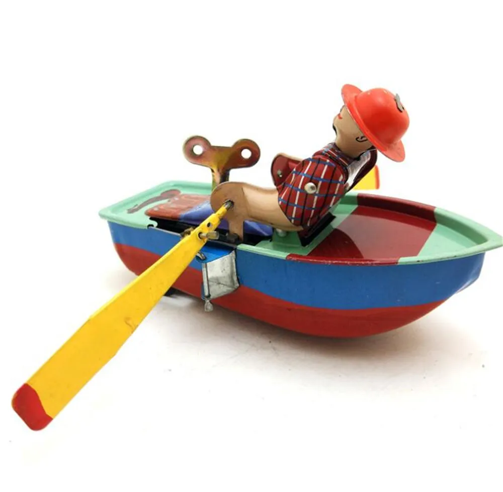 Винтажная Ретро лодка оловянная Игрушка Классическая заводная механическая