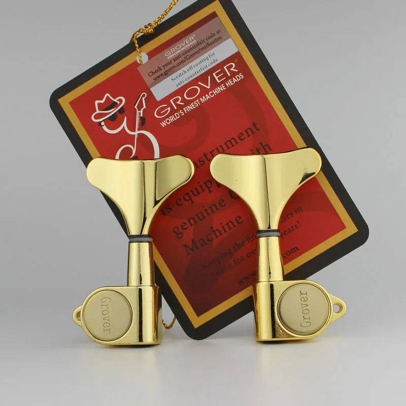 Grover Gold 2R2L головной убор Запечатанные Колки для бас-гитары машинные головки