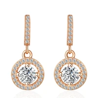 andara high quality 925 sterling silver earrings aaa zircon rose gold woman jewelry