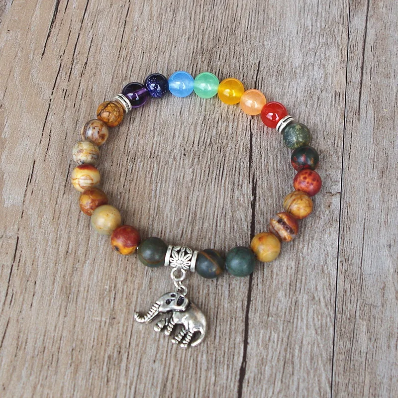 Женский и мужской браслет чакра из натурального камня|7 chakra bracelet|bracelet naturalmala bracelet |