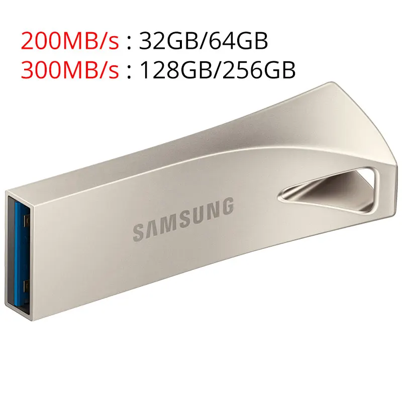 Silver SAMSUNG 64 ГБ USB флэш-накопитель USB 3,1 256 ГБ флэш-накопитель 128 ГБ 300 МБ/с. металла флэш-карта памяти 32 Гб 200 МБ/с. Мини U диск для ПК/планшет/ТВ - Цвет: Silver