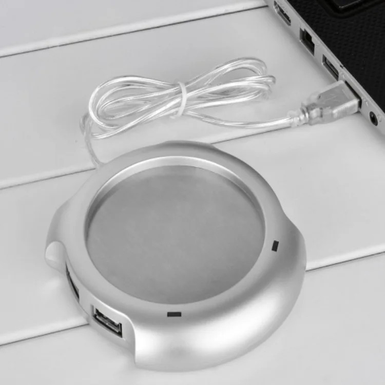 Подогреватель USB серебристого цвета теплые Чай Кофе Кружка грелка подогреватель