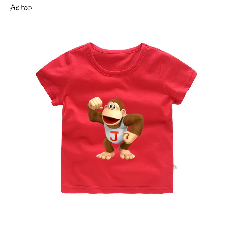 С рисунками для мальчиков и девочек Donkey Kong Футболка с принтом Дети милый зайчик