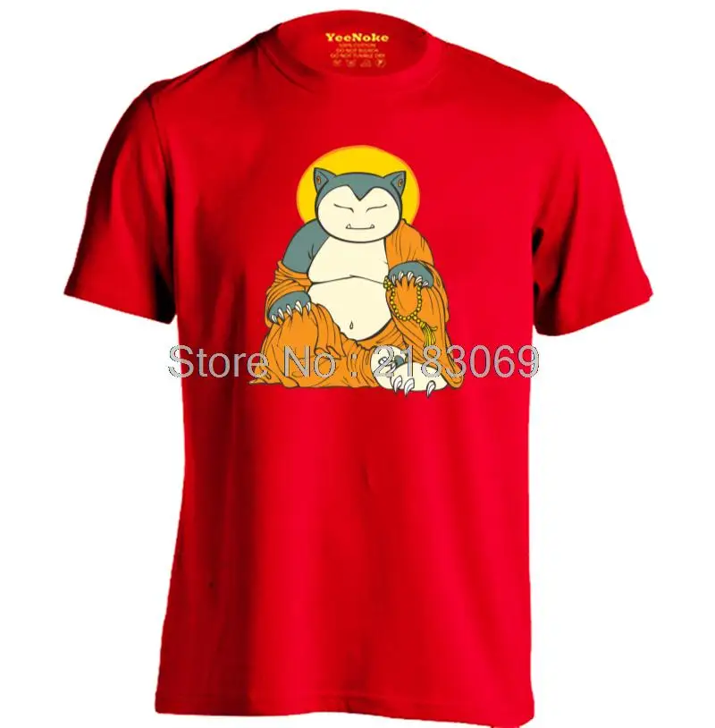 Buddha Snorlax Mens &amp Womens Cotton Personalized Comfortable T Shirt | Мужская одежда