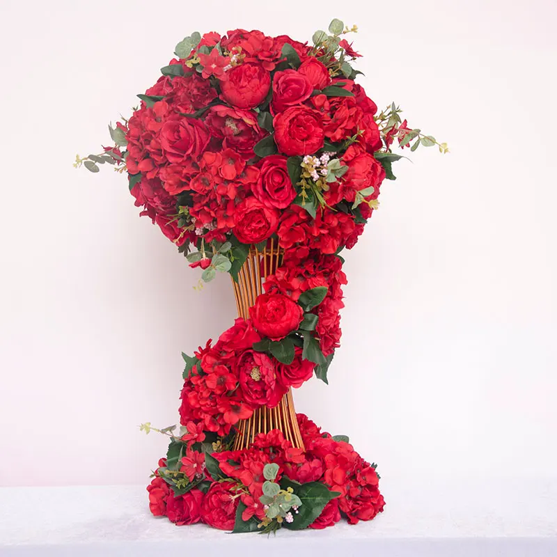 Artificial Rose Hydrangea + candle holder DIY wedding table flower holiday celebration decoration fake birthday gift | Дом и сад