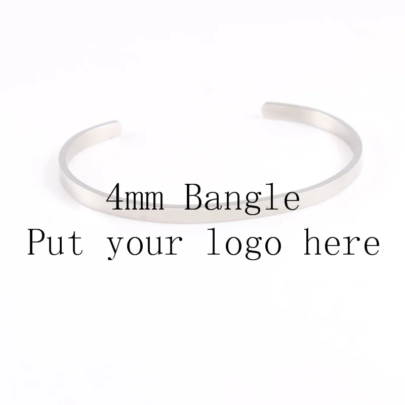 Заказной 4 мм из нержавеющей стали имя браслет настроить буквенные цитаты с